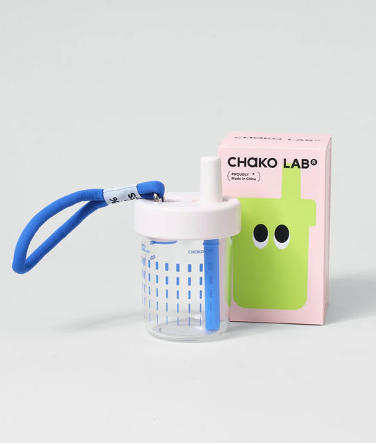 BoBo Tritan plastic tumbler - White/Blue Dash